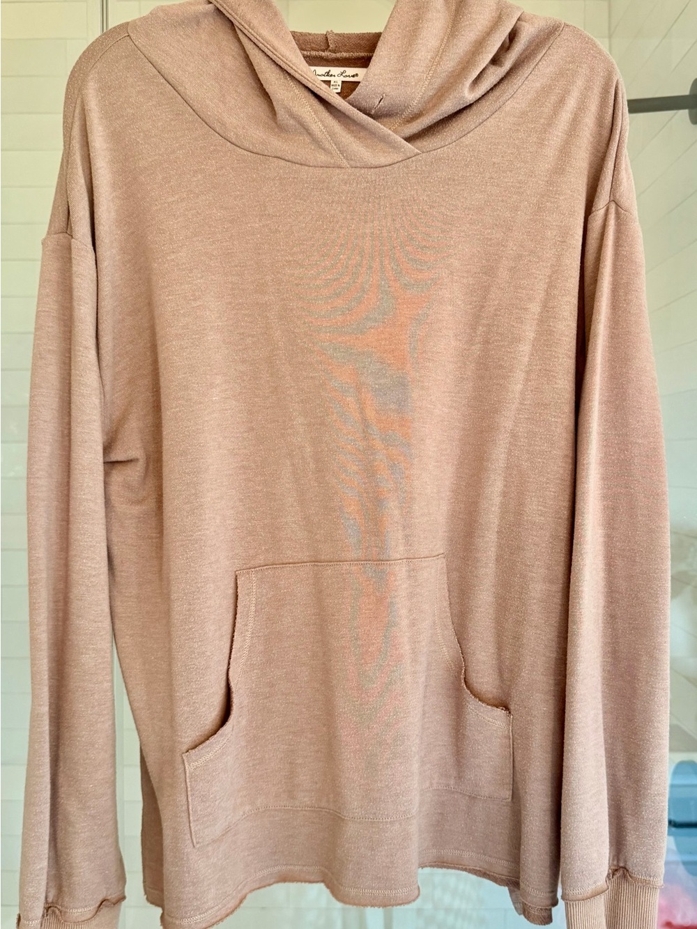 Light Brown Hooded Pullover Sweatshirt
